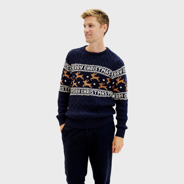 | The elegant Christmas sweater Blue Men