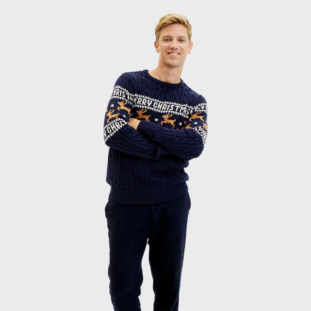 | The elegant Christmas sweater Blue Men