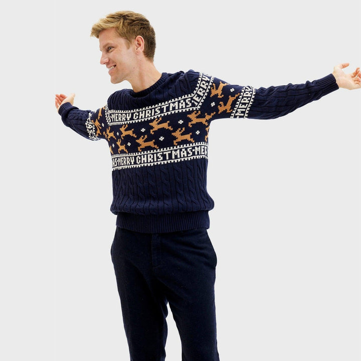 | The elegant Christmas sweater Blue Men