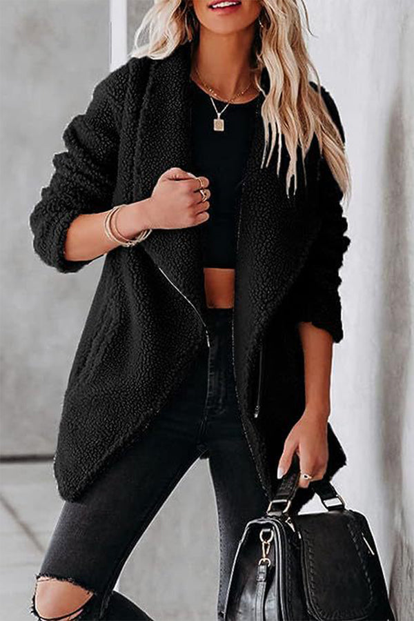 Casual Lamb leather jacket with zipped pockets and boxy suede jacket