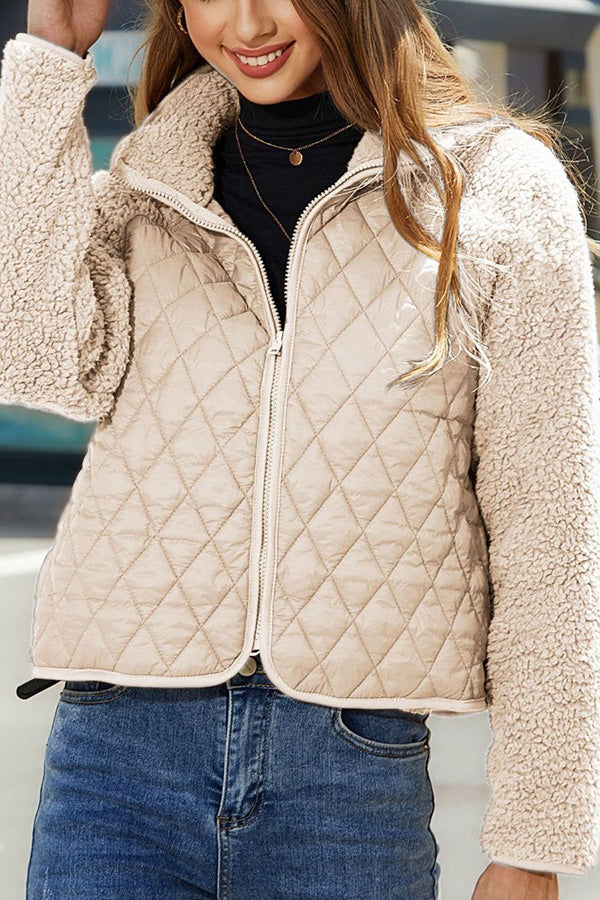 Panelled zip jacket with long sleeves