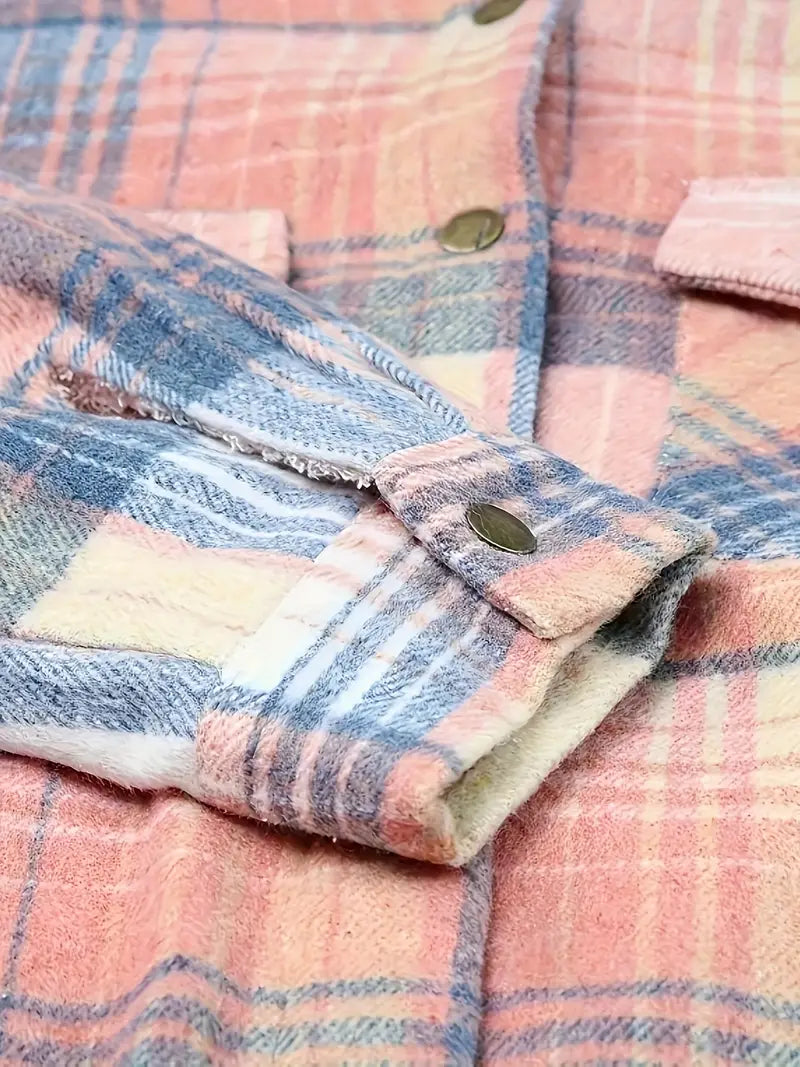 winter in check zip jacket