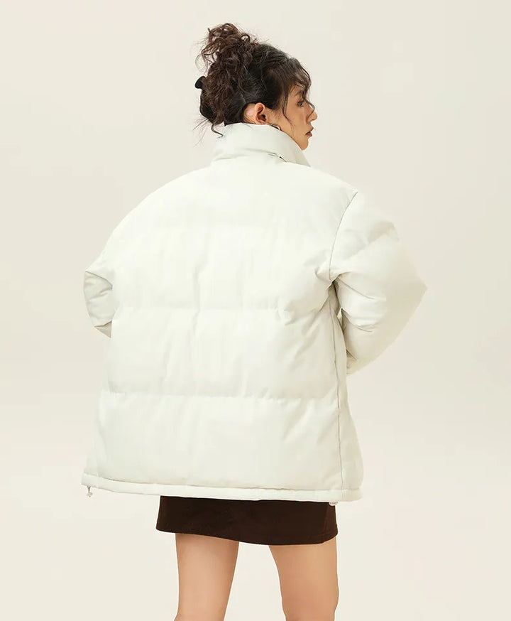 Loose jacket with stand collar with Thick warm cotton Fabric