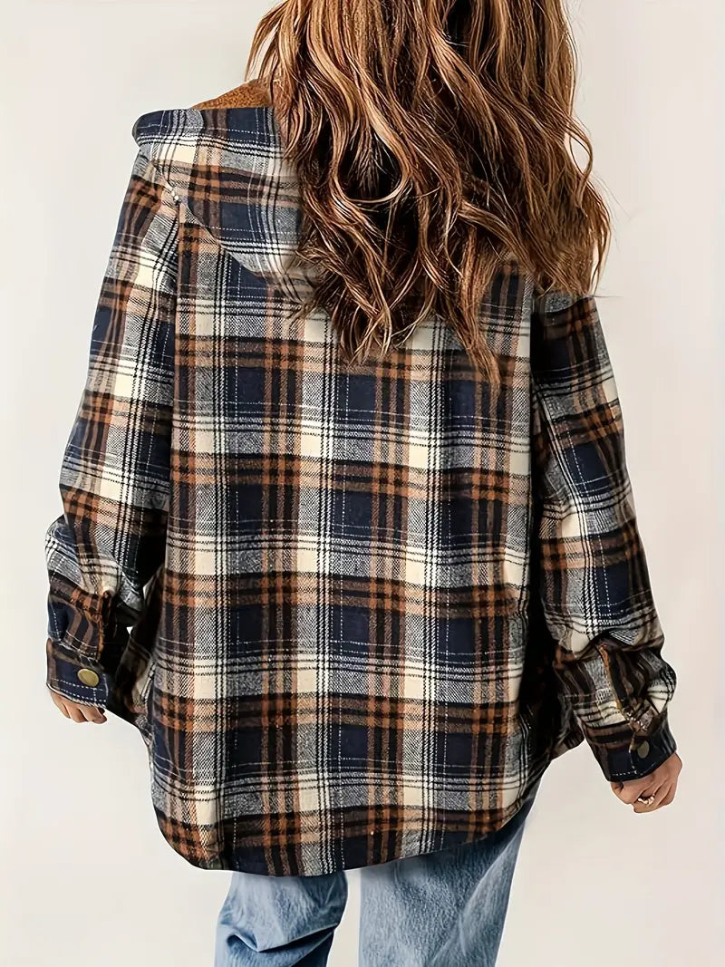 winter in check zip jacket