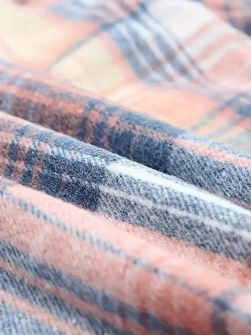 winter in check zip jacket