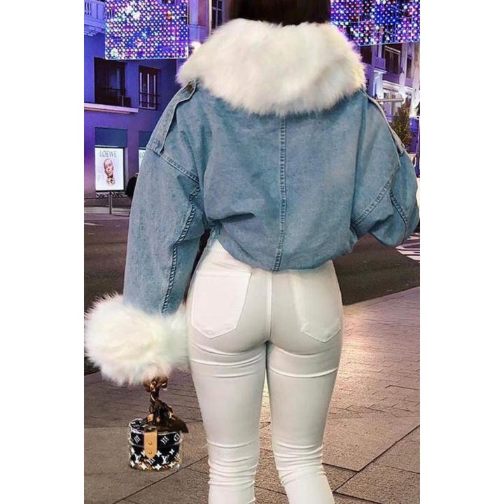 Jacket winter with denim for women