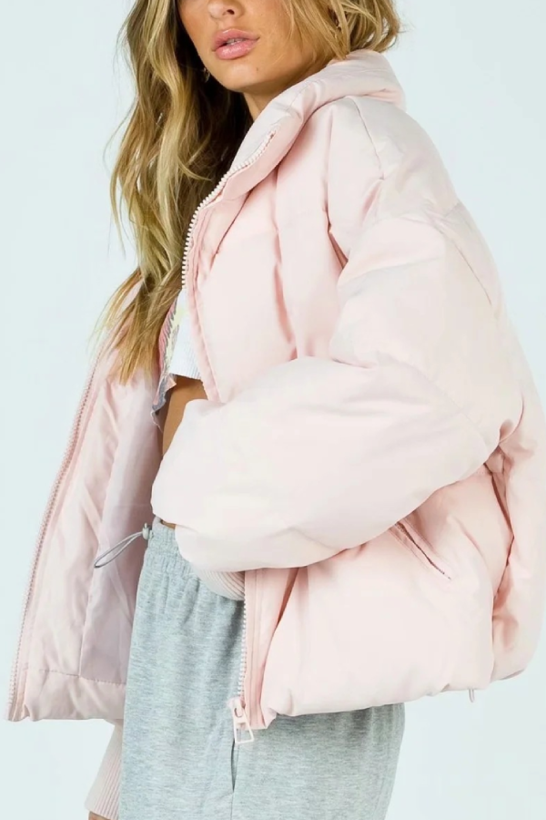 | Collar Zip Pocket Thick Warm Cotton Jacket