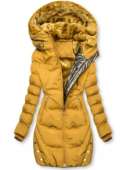 Quilted jacket with warm lining for women