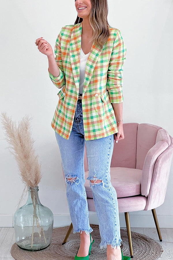 Arm pockets Prwted Double button casual jacket