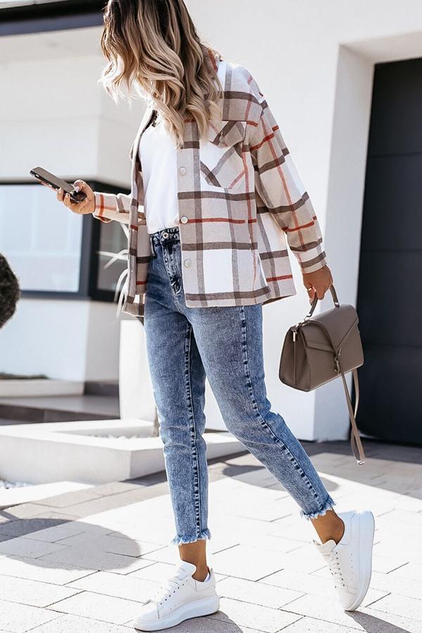 Feeling in check with pockets relaxed jacket
