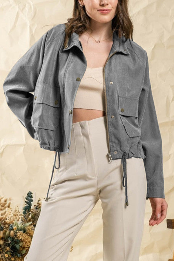IN check Lapel double-button Two-pocket Midi jacket