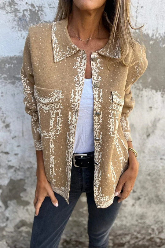 Revers Metal Buckle casual Loose jacket