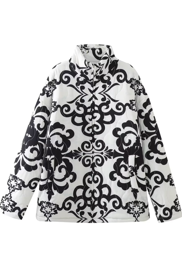 Collar Prwted casual cotton jacket