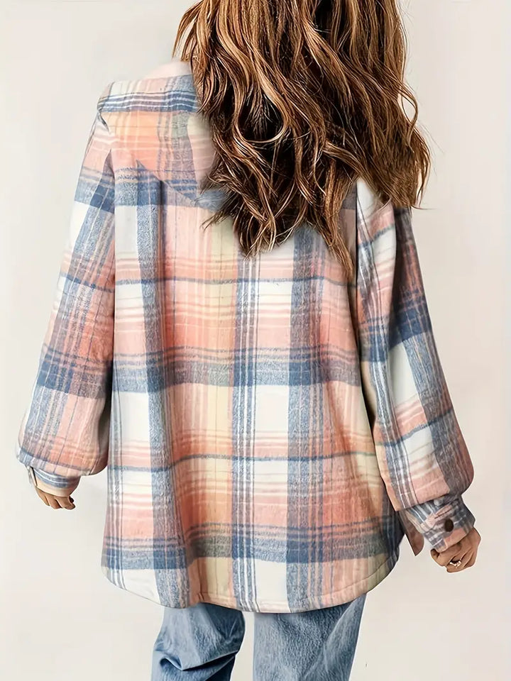 winter in check zip jacket