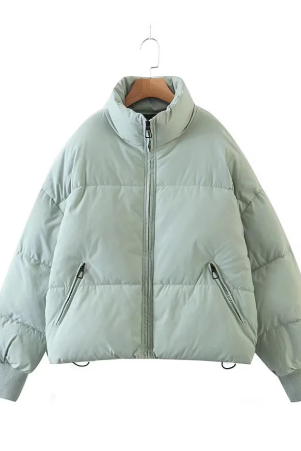 | Collar Zip Pocket Thick Warm Cotton Jacket