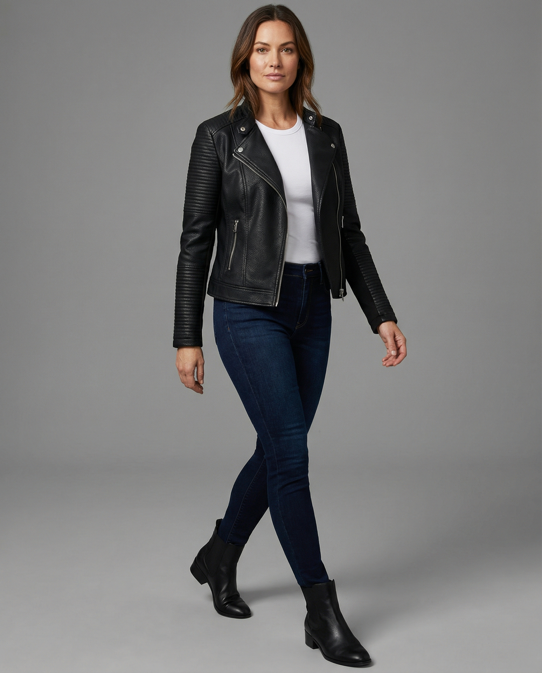 Elegant Tailored Leather Jacket women