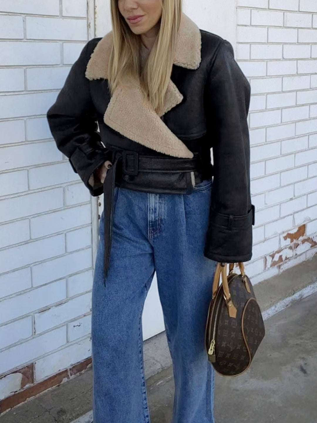 Blessed Sherpa Lined Lambskw Flekka jacket