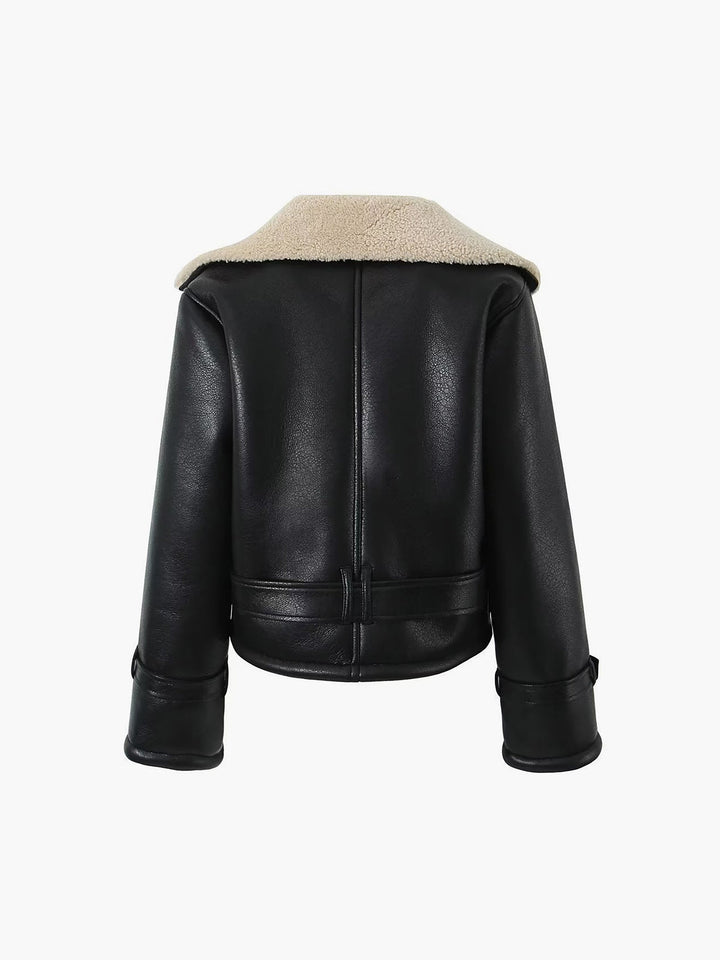 Blessed Sherpa Lined Lambskw Flekka jacket