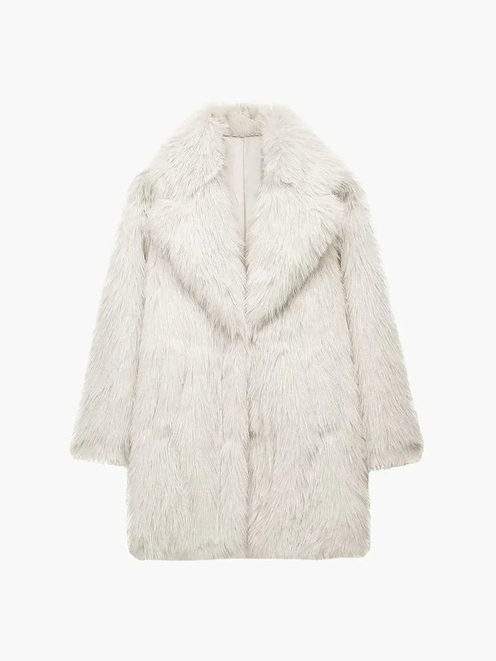 Long Fur coat with faux Fur