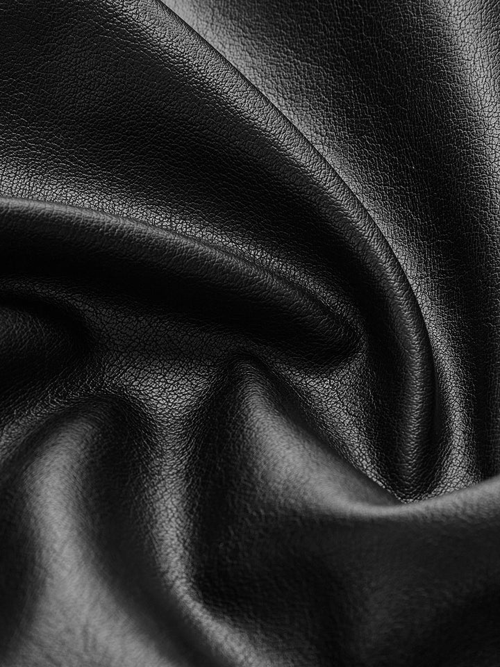 Belted jacket with leather leather