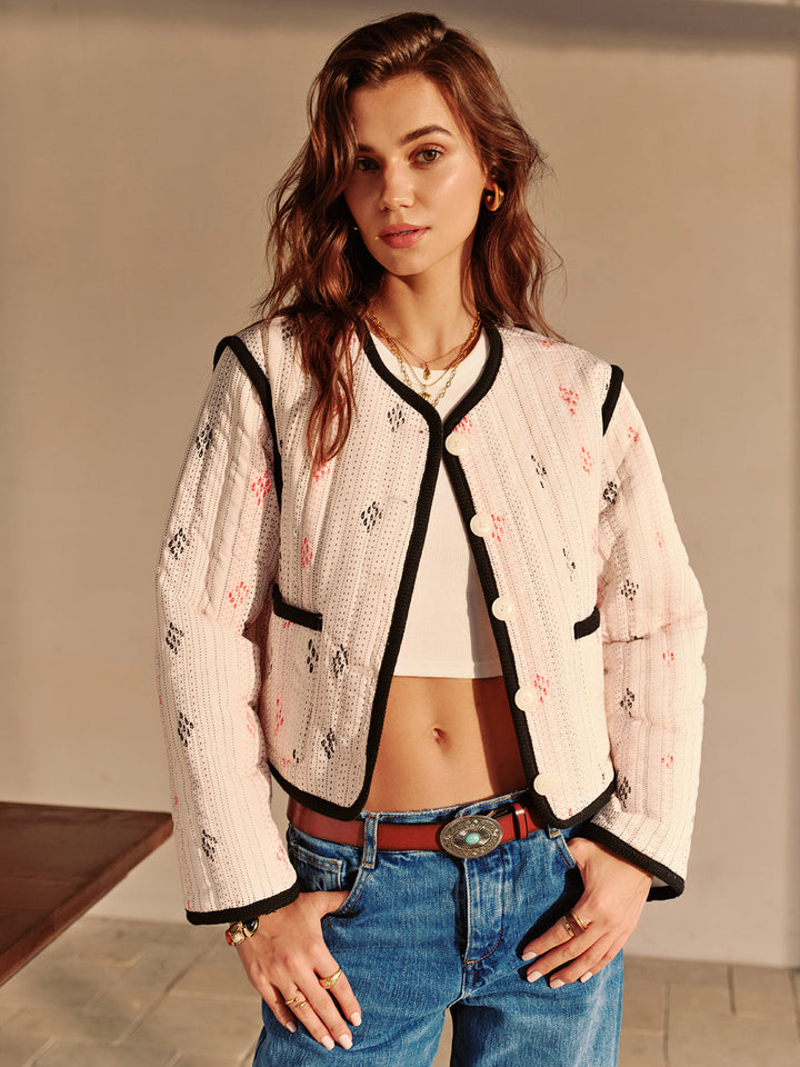 Contrast Piping short jacket