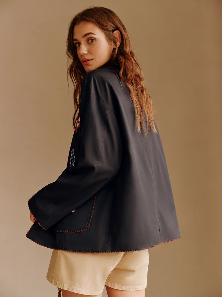 Embroidered Lapel jacket