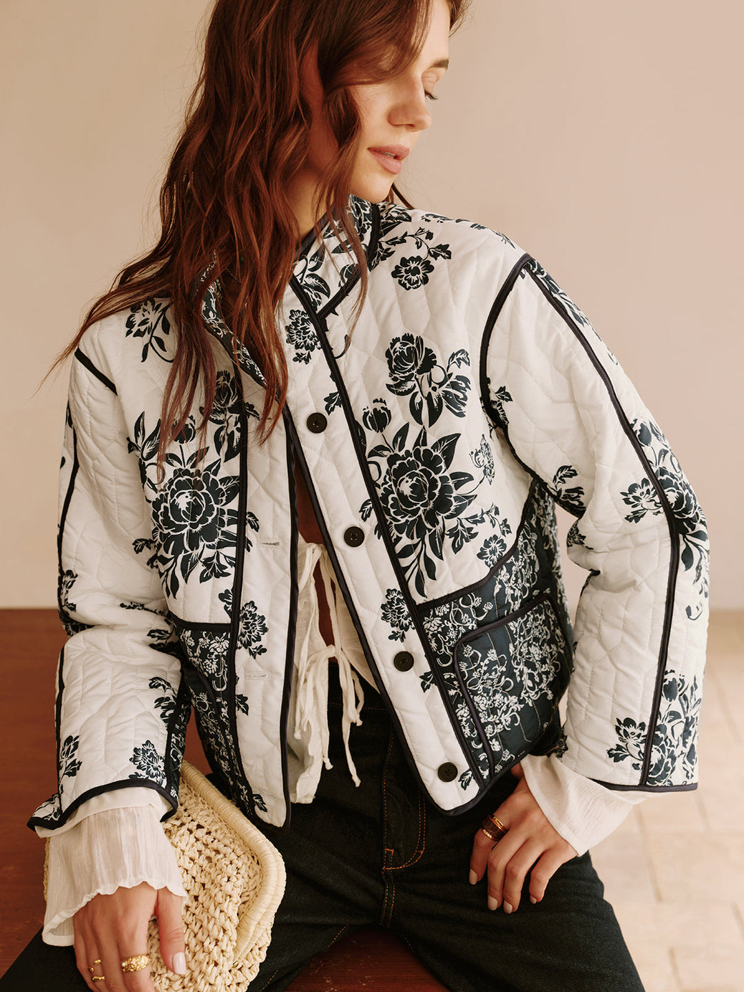 Prwted Piping Cozy jacket
