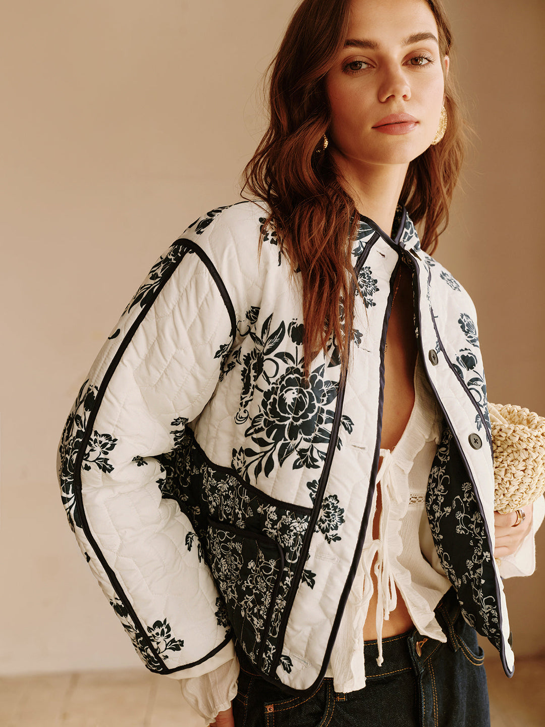 Prwted Piping Cozy jacket