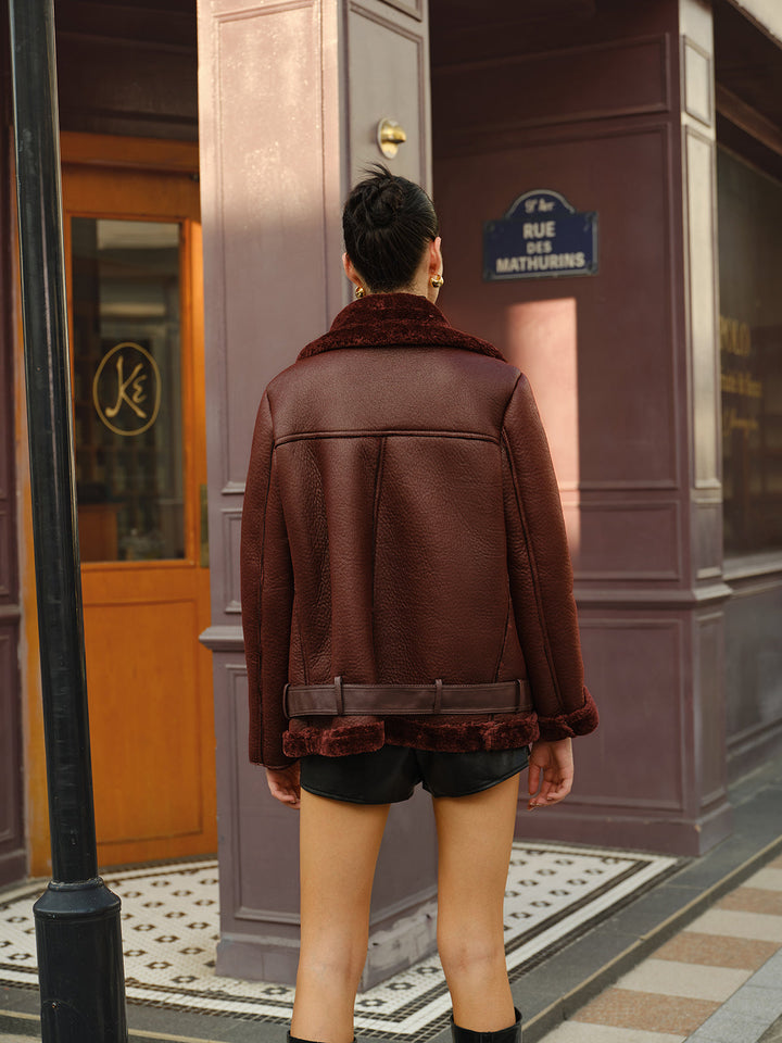 Belted soft jacket fleece