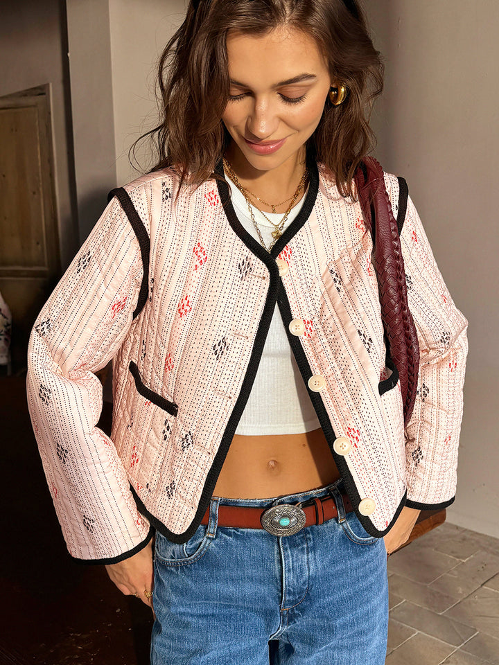 Contrast Piping short jacket