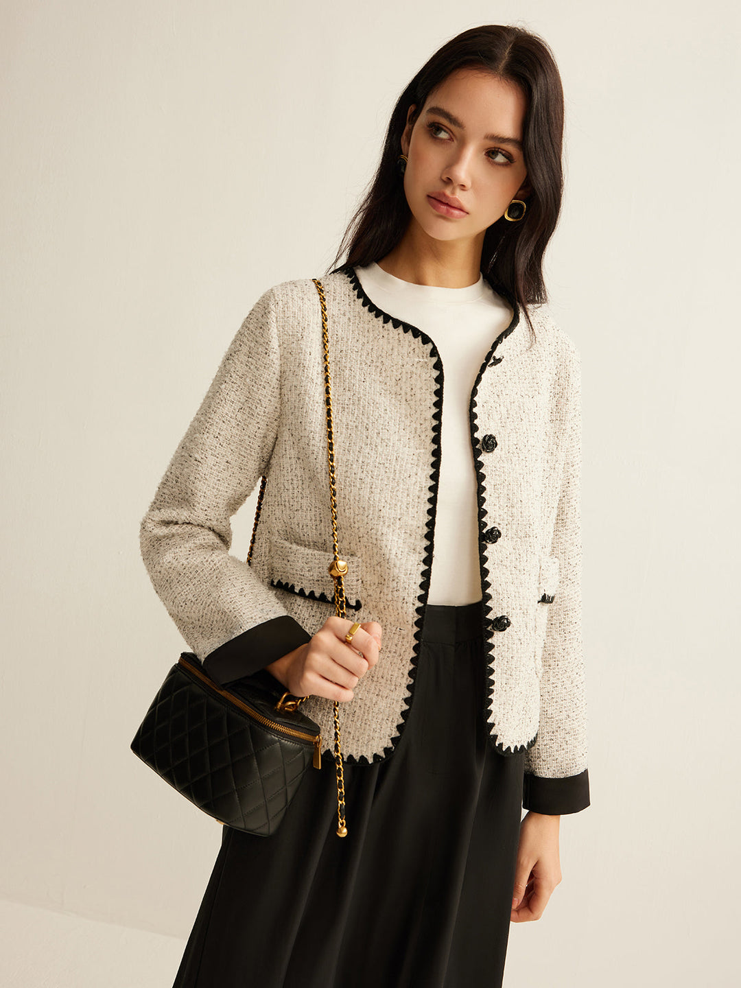 Trim Tweed short jacket