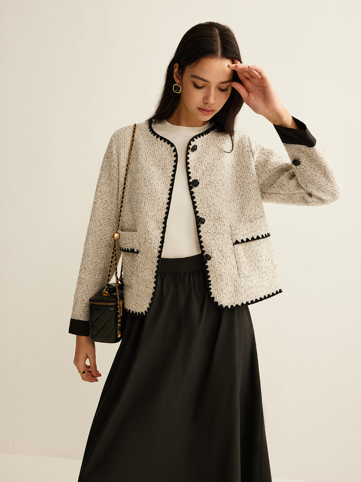 Trim Tweed short jacket