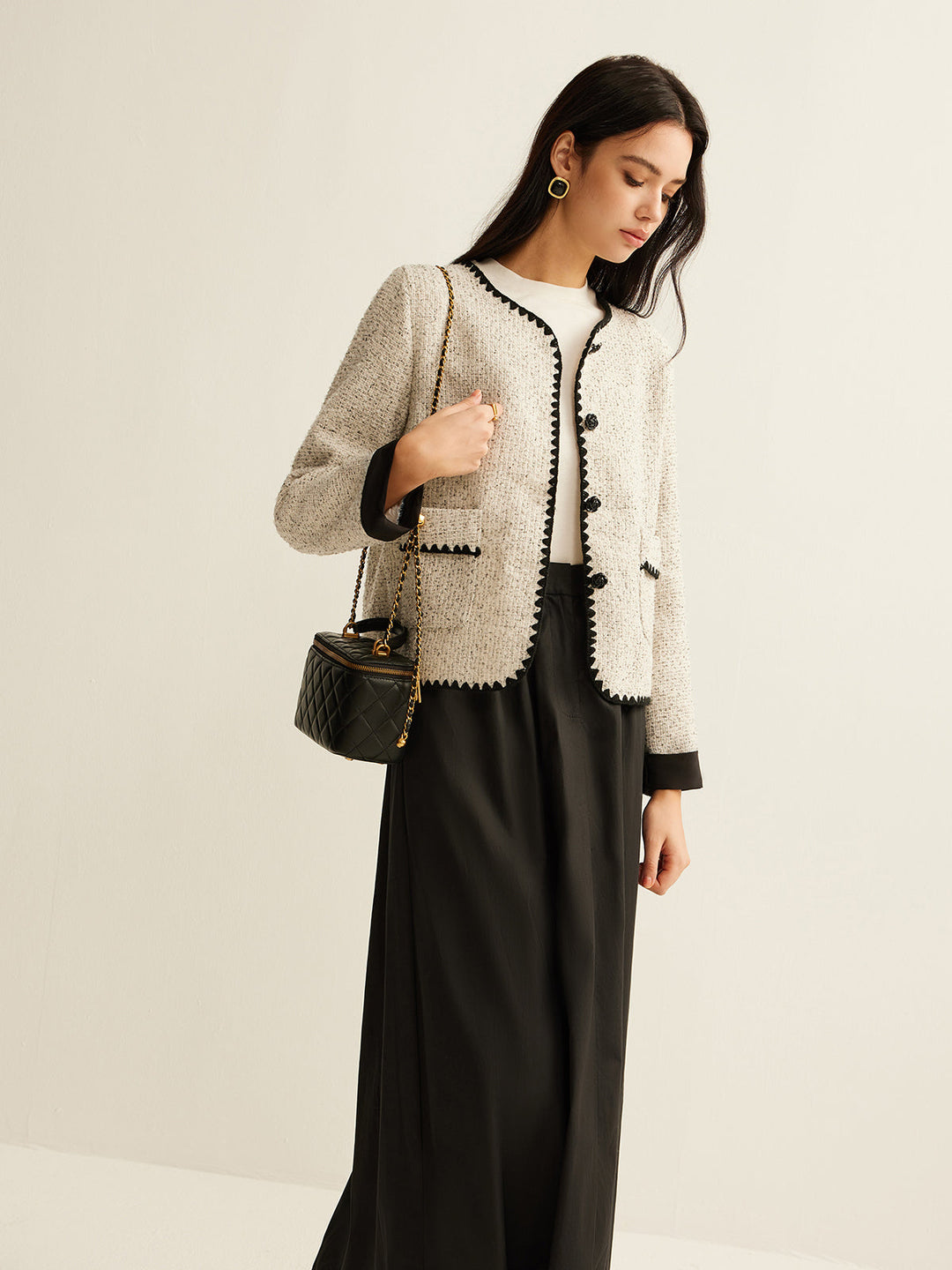 Trim Tweed short jacket