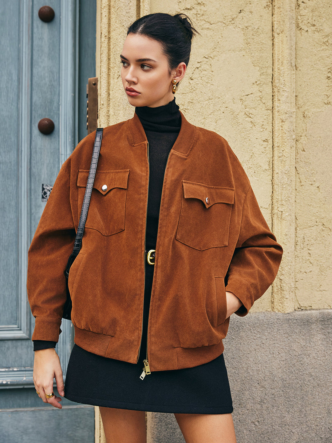 Bags zip suede jacket