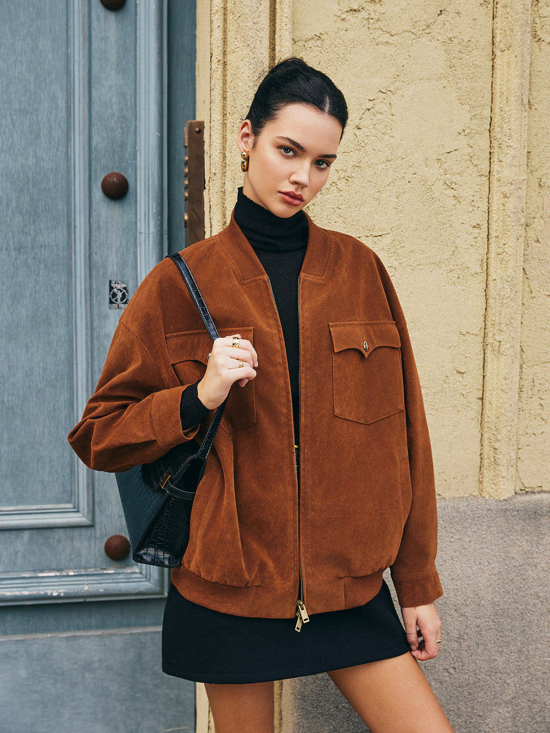 Bags zip suede jacket