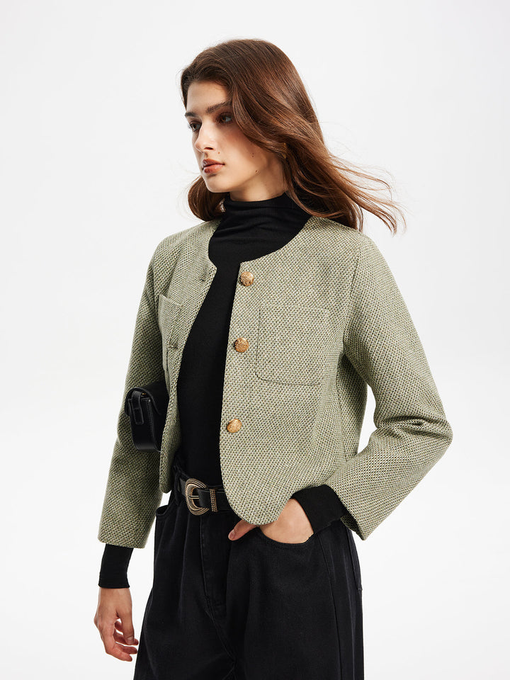 Neck pockets Tweed jacket