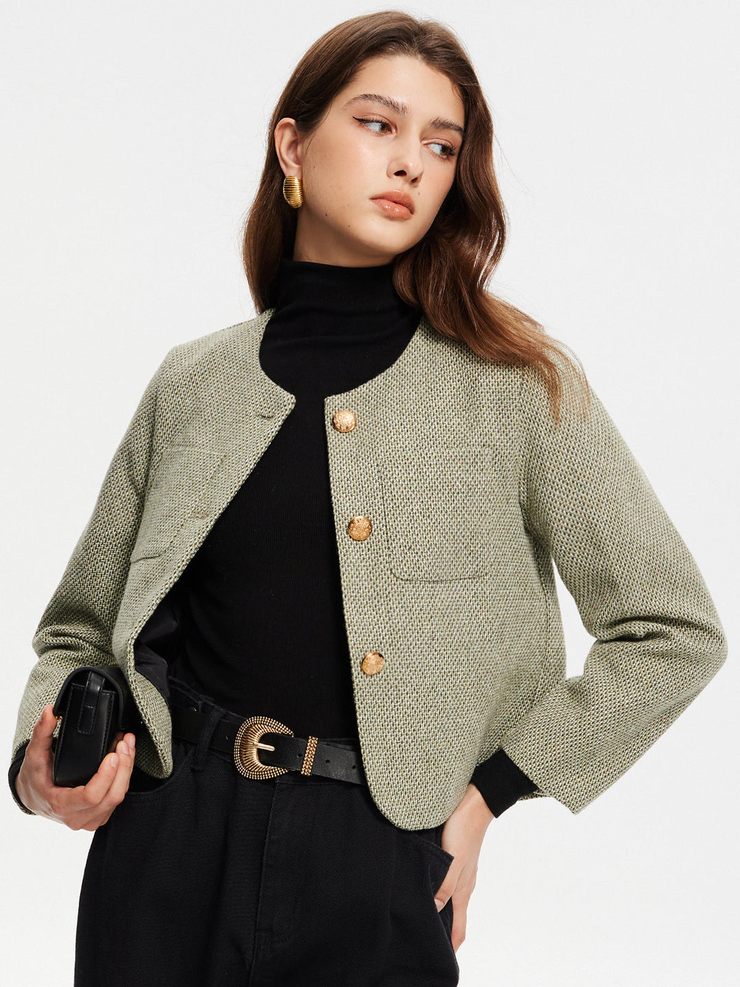 Neck pockets Tweed jacket