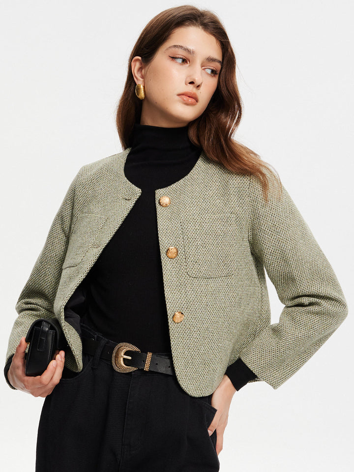 Neck pockets Tweed jacket