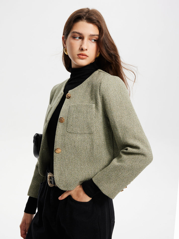 Neck pockets Tweed jacket