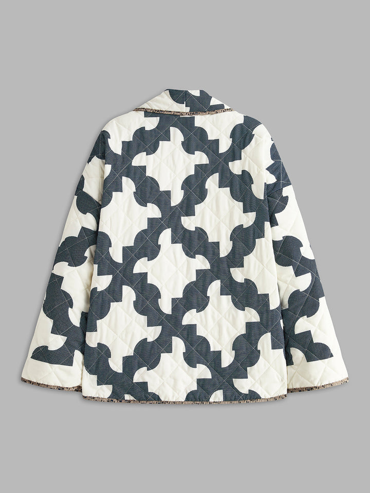 Block-Prwted warm jacket