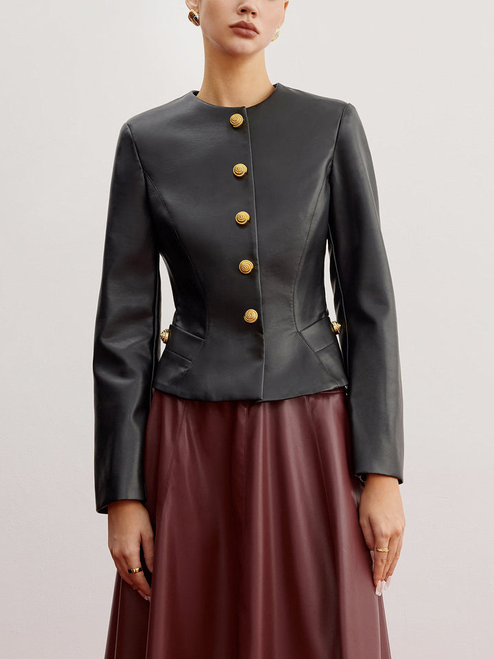 Faux leather Slim jacket