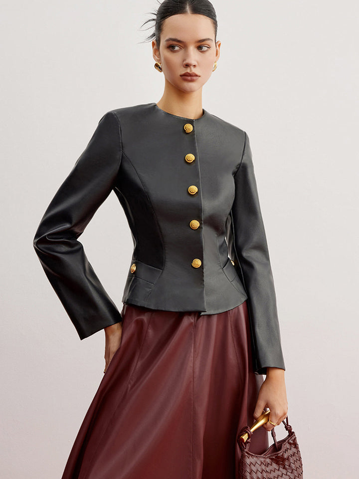 Faux leather Slim jacket