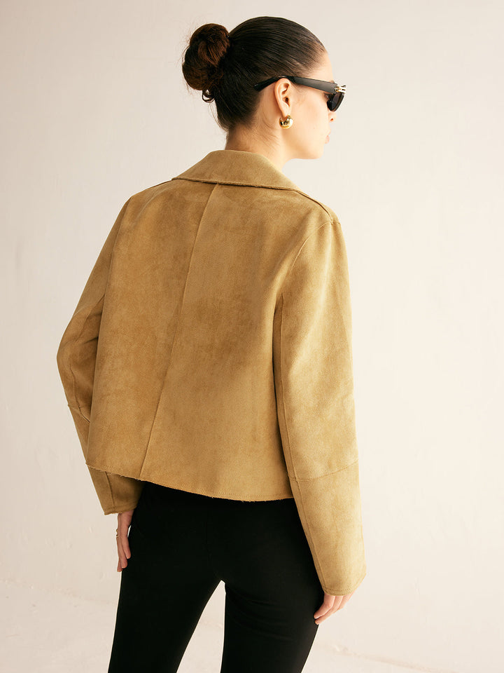 Faux leather short jacket