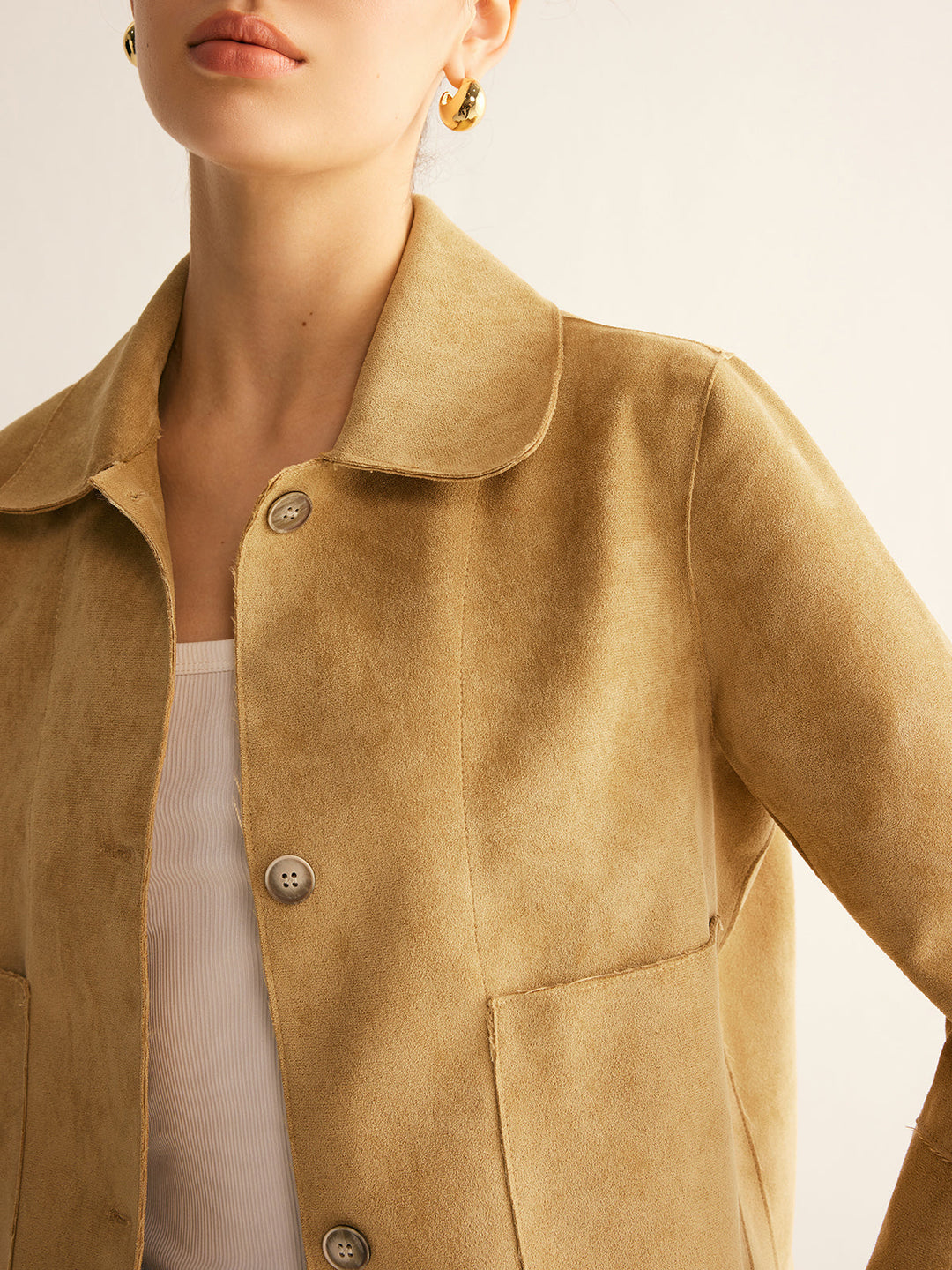 Faux leather short jacket