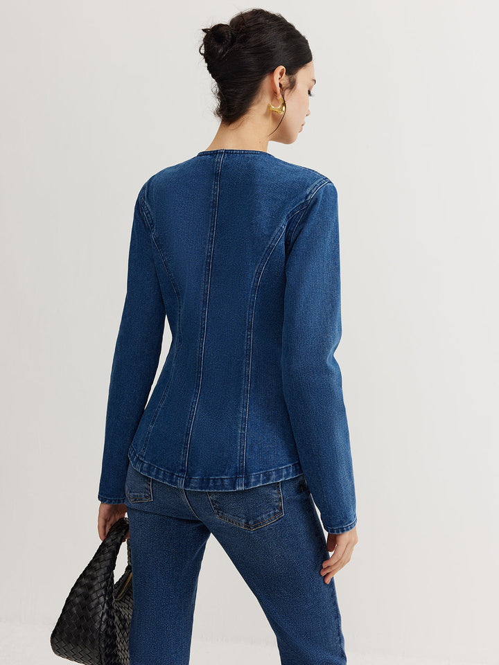 Down denim Slim jacket