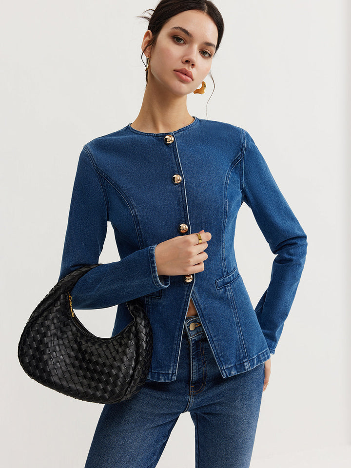 Down denim Slim jacket