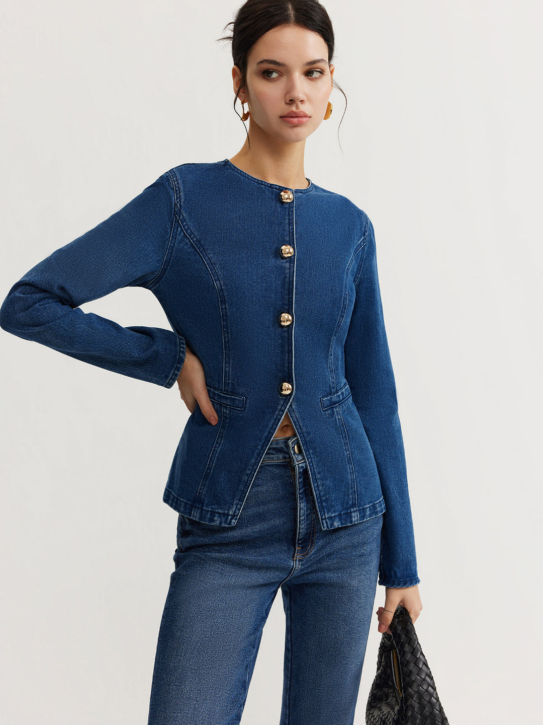 Down denim Slim jacket