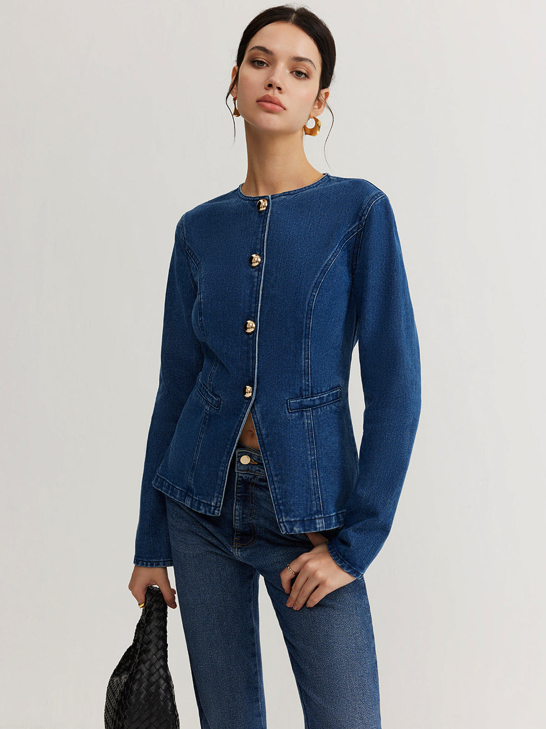 Down denim Slim jacket