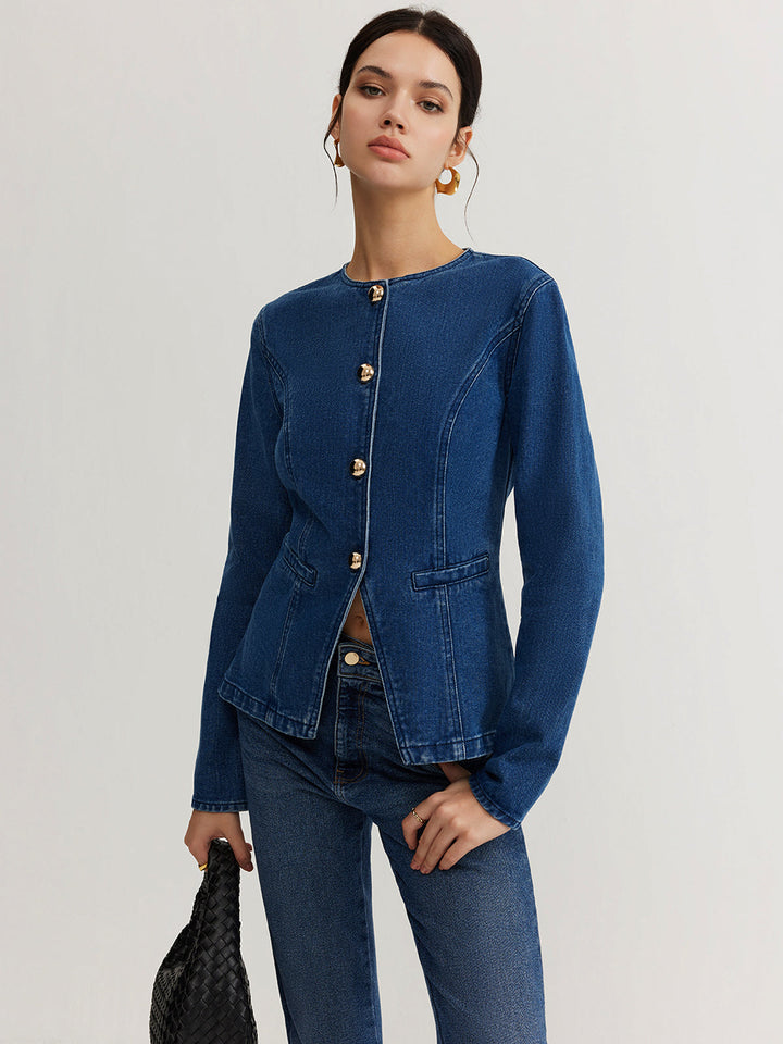 Down denim Slim jacket