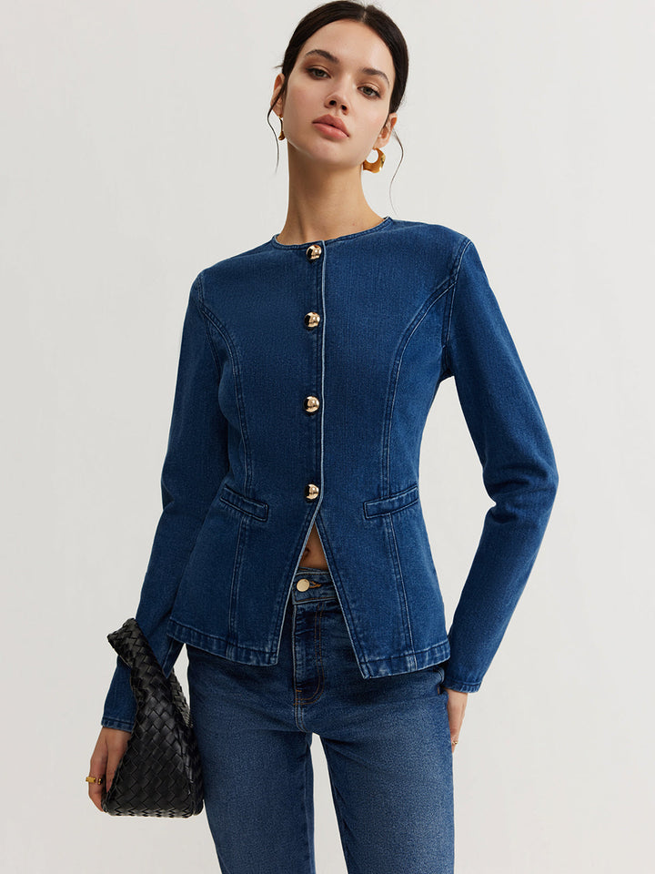 Down denim Slim jacket